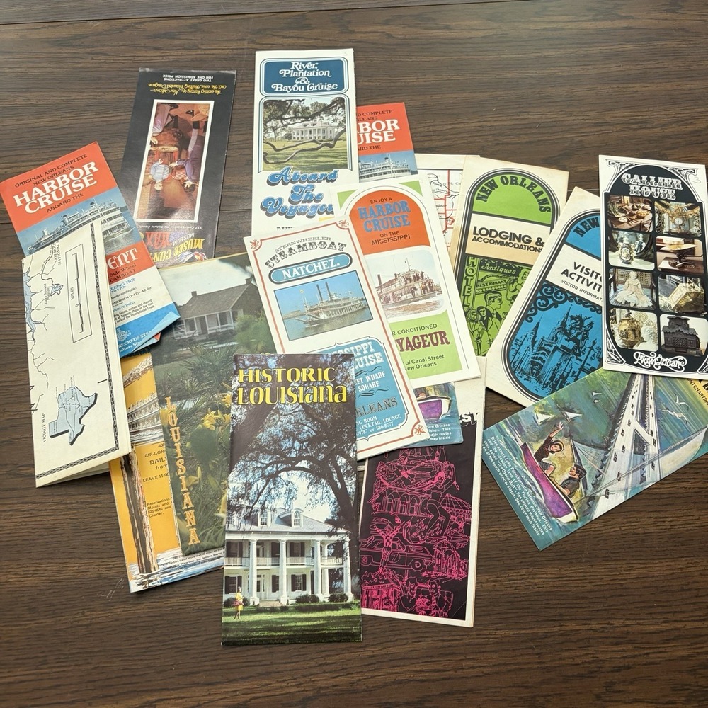 Vintage 1970s Louisiana New Orleans Travel Brochures Lot Retro Tourist Ephemera